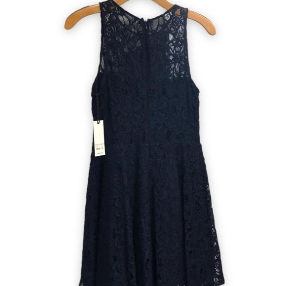 NWT Revolve BB Dakota by Steve Madden Fenton Lace Mini Dress Navy Size 6 - Picture 5 of 12